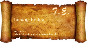 Torday Endre névjegykártya