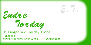 endre torday business card